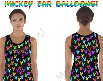 Black Balloons Tank Disney Shirts Mickey Ears Balloons Disney Tank Top Custom Print Shirt Disney World Disneyland Fan Main Street Vacation