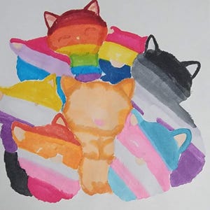Pride Cat Sticker, Rainbow Cat, LGBTQIA+ Pride Flag Cat Vinyl Decal Sticker, Bi, Trans, Ace, Lesbian, Pan, Nonbinary, Rainbow Flag, Purrfect image 5