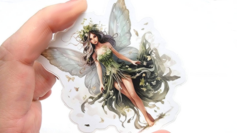 Woodland Fairy Die Cut Sticker Vinyl Decal, Forest Faerie Sticker, Earth Winged Fairy Waterproof Sticker, 3 Inch Sticker, Tumbler Laptop Bild 2