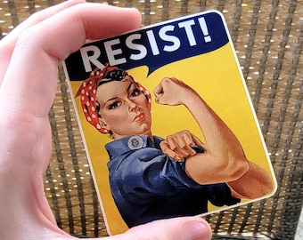 Resist! Rosie the Riveter Sticker: Anti-Trump Vinyl Decal