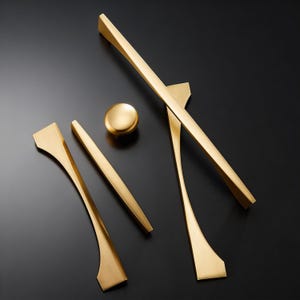 Tirador de cajón moderno minimalista dorado, tirador de cajón europeo nórdico americano para armario o vinoteca.