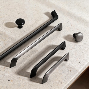 Modern minimalistisk garderobshandtag, guldsvart skåplådhandtag