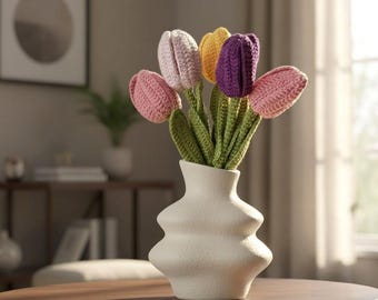 Tulpen-Häkelanleitung | Einfache Häkelblumen-PDF | Sofort-Download