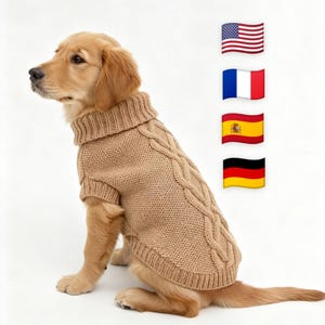 Patrón de tejido de suéter clásico para perro / Descarga digital / PDF fácil de hacer