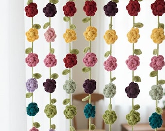 Boho Crochet Flower Garland Pattern, Floral Scarf, Wall Hanging (PDF Download)