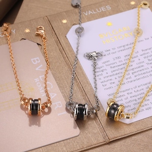 s925 versilbertes 18K Goldschwarzkeramikarmband, Damenminimalistarmband, exquisiter Schmuck, Geschenk für sie