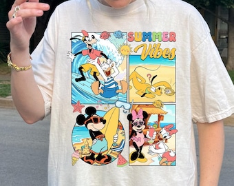 Comfort Colors Summer Vibes Disney Cruise Shirt, Mickey And Friends Sommerreise, Beach Family Cruise Matching, Sommerkreuzfahrt, Comfort Color®