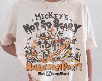 Retro Comfort Colors Mickey's Not So Scary Halloween Party 2026 Skeleton Shirt, 2026 Disney Halloween Shirt, Disney Matching Family T-Shirt