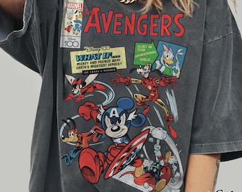 Komfort Farben Disney Mickey und Co Avengers Shirt, Marvel Avengers T-Shirt, Mickey Superhero T-Shirt, Disney Family Shirt, Disney Trip 2026 Shirt