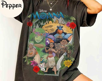 Comfort Colors Disney Moana Floral Shirt, Moana Princess Maui Pua HeiHei Tee, Moana Movie 2026, Disney Polynesian Village, WDW Girls Trip