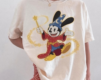 Vintage Fantasia Sorcerer Oswald Comfort Color Shirt, Oswald Walt Disney Studio Shirt, Fantasia Mickey Tee, Walt Disney Fantasia Mickey Tee