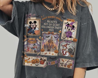 Vintage Comfort Colors Disneyworld Halloween Shirt, Mickey's Not So Scary Party Shirt, Disney Halloween Shirt, Halloween Family Party TShirt