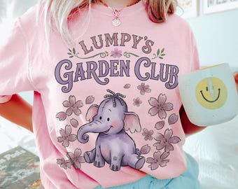 Vintage Watercolor Lumpy Elephant Sakura Winnie The Pooh Flower Shirt, Lumpy's Garden Club Shirt, Epcot Tour Tee, WDW Disneyland Family Trip