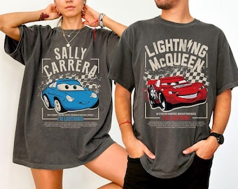 Vintage Lightning Mcqueen Sally Shirt, Pixar Cars T-shirt, Disney Couple Matching Tee, Cars Land Shirt, Radiator Springs, Disneyland Outfits
