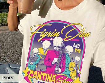 Retro Disney Star Wars Figrin D’an and the Cantina Band Graphic Shirt, Mos Eisley Cantina Tatooine Planet Tee, Star Wars Day, Galaxy Edge's