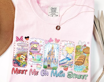 Comfort Colors® Treffen Sie mich auf der Main Street Shirt, Main Street Freizeitpark T-Shirt, Disney Familien Reise passendes 2026 T-Shirt, Magic Kingdom Shirts