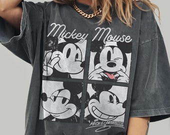 Retro Comfort Colors Disney Mickey Mouse Classic Vintage Portrait T-Shirt, Mickey Mouse Tee, Disneyland Family Holiday Vacation Trip Shirt