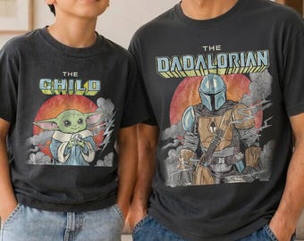 The Dadalorian And The Child Shirt, Father's Day Star Wars Inspired Tee, Dad And Kid Matching Shirt, Mandalorian Grogu Fan Shirt