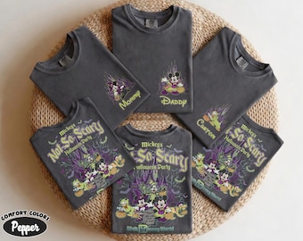 Mickey's Not So Scary Halloween Party Shirt, Custom Halloween Family Shirt, Family Matching Halloween Trip Tee, Spooky Season Family Outfit