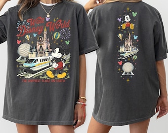 Retro Micky Disney World Comfort Colors® Shirt, Micky und Freunde Shirt, Disney 2026 Trip, Disneyworld Passendes T-Shirt, Walt Disneyworld Shirt