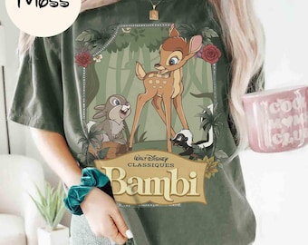 Walt Disney Classiques Bambi Floral Comfort Colors Shirt, Thumper Rabbit Family Matching Tee, Magic Kingdom Tee, WDW Disneyland Family Trip