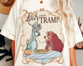 Chemise mangeur de spaghettis Disney rétro, t-shirt vintage Tony's restaurant, voyage Disneyland 2026 couleurs confort, t-shirt cadeau Disney
