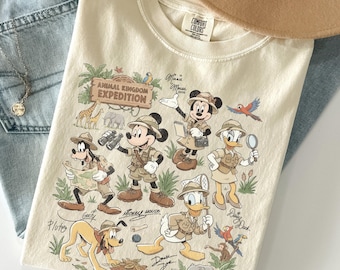 Disney Micky und Freunde Safari Animal Kingdom Shirt, Disney Safari-Modus T-Shirt, Let's Get Wild, BTW Safari Familienausflug 2026 Passendes Shirt