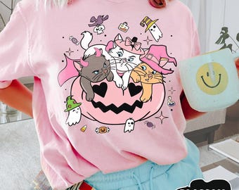 Retro Disney Aristocats Marie Shirt, Pink Pumpkin Halloween Tee, Comfort Colors Spooky Season Shirt, Family Trip Tee, WDW Halloween 2026