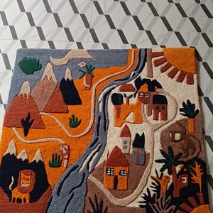 Hand-Tufted Kids Play Rug - Scenic Wool Area Rug for Nursery Decor image 7