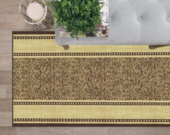 Hand-Knotted Wool Runner Rug, Neutral Bohemian Area Rug, Custom Size Handmade Hallway Carpet