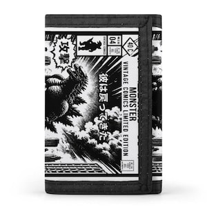 Cartera tríptico Monster con cierre de velcro personalizada con tu texto de regalo