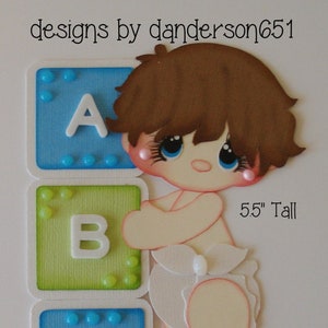 BaBy BoY BloCks KiDs ABC  Paper Piecing Premade for scrapbook page album border die cuts embellishments Deb