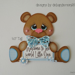 ScRaPbOoK BeAr BaBy BLuE TiTLe TaG DiE CuT A PrEmAdE PaPeR PiEciNg for ScRaPbOoK LaYoUts and or CaRdS MaDe to OrDeR by debanderson651