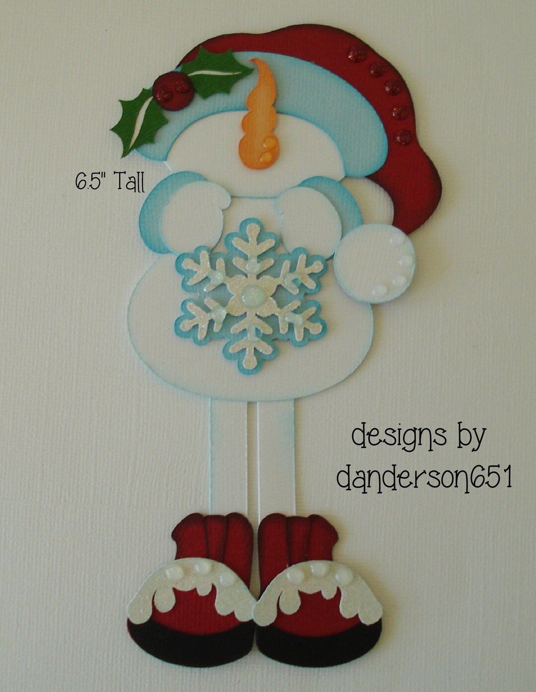 Scrapbook Winter Snowman Kids Boy Girl Die Cut A Premade Paper Piecing ...