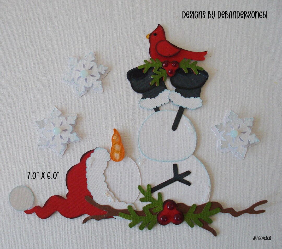 Scrapbook Silly Snowman Title Die Cut A Premade Paper Piecing for ...