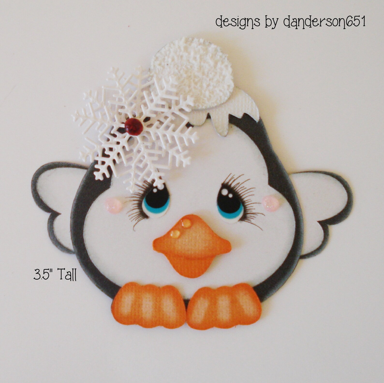 Scrapbook Penguin Animal Christmas Winter Die Cut A Premade Etsy