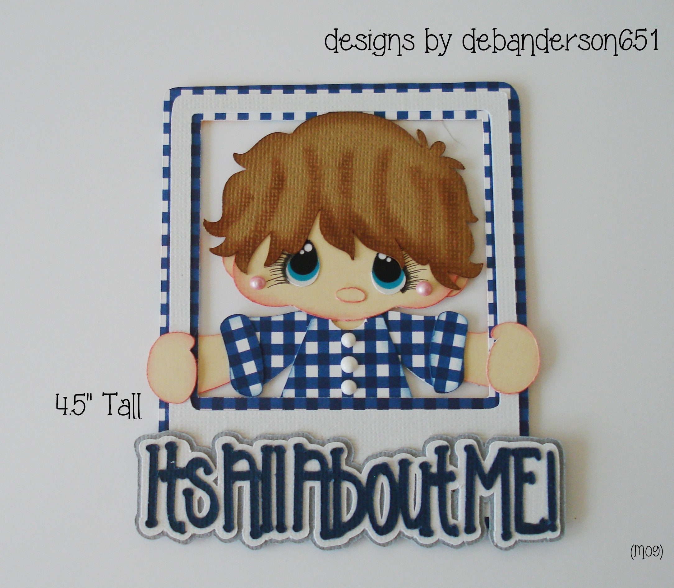 Scrapbook It's ALL About Me Boy Kids Pictures Title Die Cut A Premade