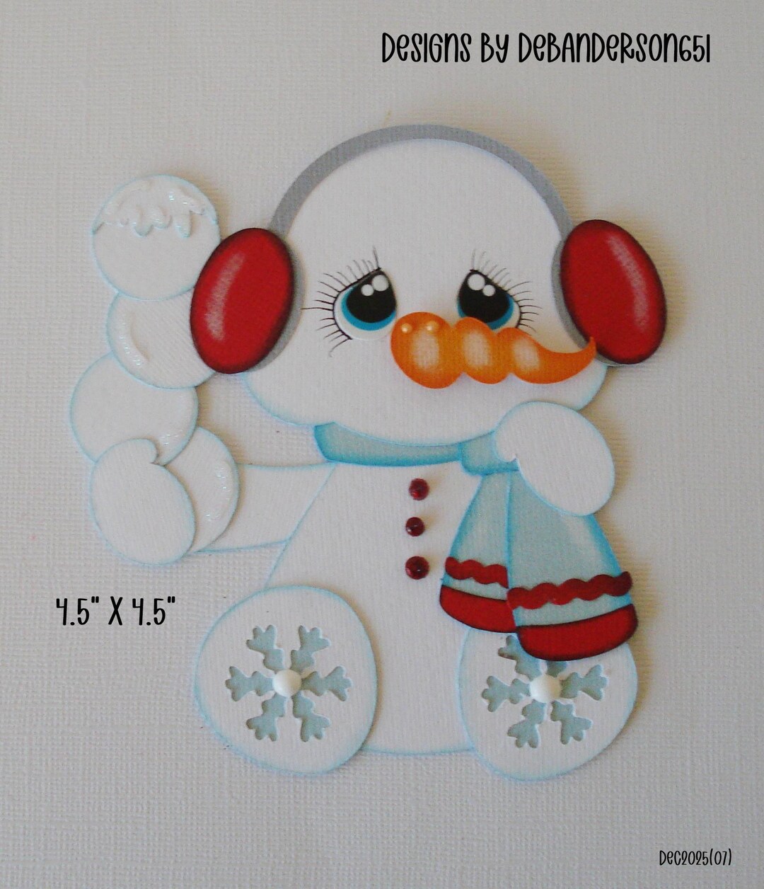Scrapbook Snowman Winter Title Die Cut A Premade Paper Piecing for ...