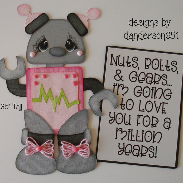 RoBoT KiDs BoY GiRl GeArS NuTs BoLtS Pre-Made Paper Piecing Die Cuts for Scrapbooks Cards Borders danderson651