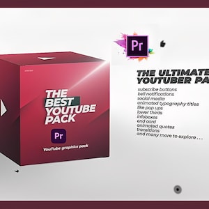 Premiere Pro YouTube Grafik Paket, Mogrt Vorlagen (Digitaler Download)