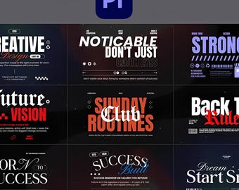 Premiere Pro Cinematic Titles, Typography Presets (Digital Download)