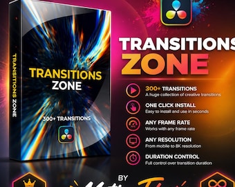 DaVinci Resolve Transitions: 300+ Video Effects Pack (Digital Download)
