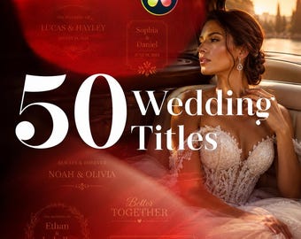 50 Elegant Wedding Titles for DaVinci Resolve (Digital Download)