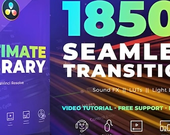 Pacchetto di transizioni prospettiche DaVinci Resolve / Libreria di oltre 1850 effetti video 3D senza interruzioni Download digitale Pro