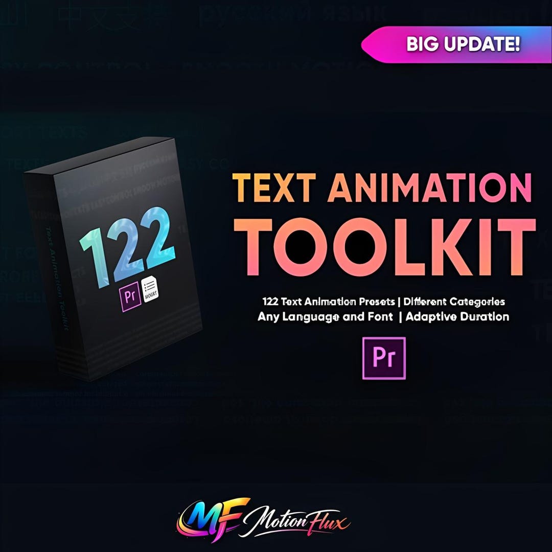 Model Text Toolkit Text Motion Toolkit | 122 Editable Premiere Pro Presets | Motion ...