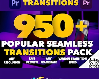 950+ Seamless Transitions for Premiere Pro | Drag & Drop FX (Digital Download)