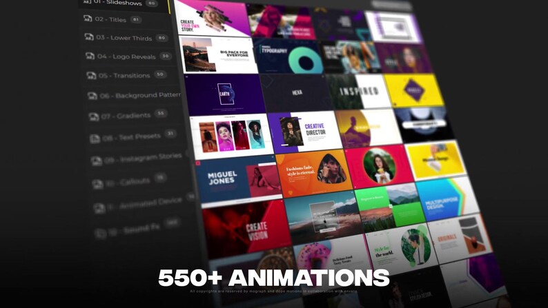 550+ After Effects Motion Graphics Pack, 4K Video Templates (digital ...