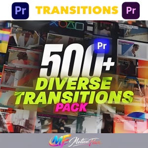 Premiere Pro Transitions: 500+ Glitch, Film, Light Effects (Digital Download)