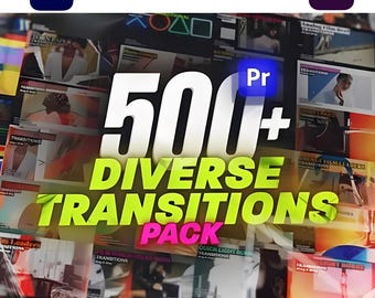 Premiere Pro トランジション：500種類以上のグリッチ、フィルム、ライトエフェクト（デジタルダウンロード）