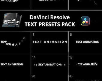 DaVinci Resolve Text Animation Presets | Kinetic Typography (Digital Download)
